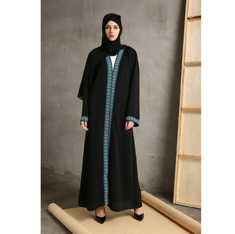 Kant Decoratie Mode Moslim Dame Abaya
