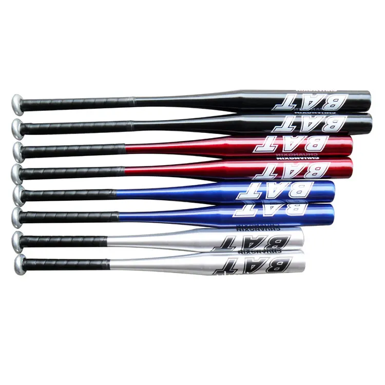 Bate de béisbol de Metal, 20, 25, 28, 30, 32 y 34 pulgadas, rojo, azul, plateado y negro