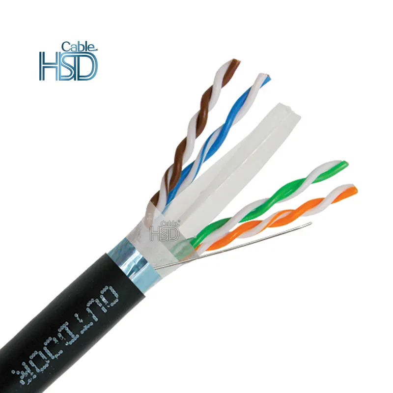 Cable Lan trenzado de alta velocidad para exteriores, Cat5e, Cat6, Cat6A, UTP, STP, FTP, Cat 6, 6A, 23AWG, 0,56mm, BC, CCA, 1000ft, resistente al agua