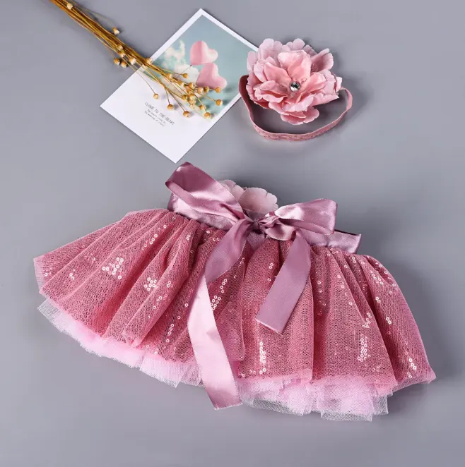 Bambino appena nato ragazze glitter tutu gonne a buon mercato scintillio tutu con i fiori