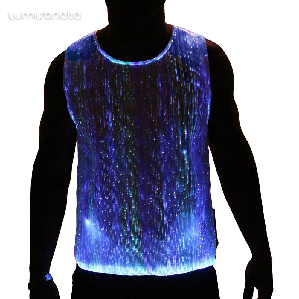 2021 New glow led del pannello suono attivato glow in the dark programmabile led design bianco commercio all'ingrosso della cina di polo degli uomini T-shirt personalizzata