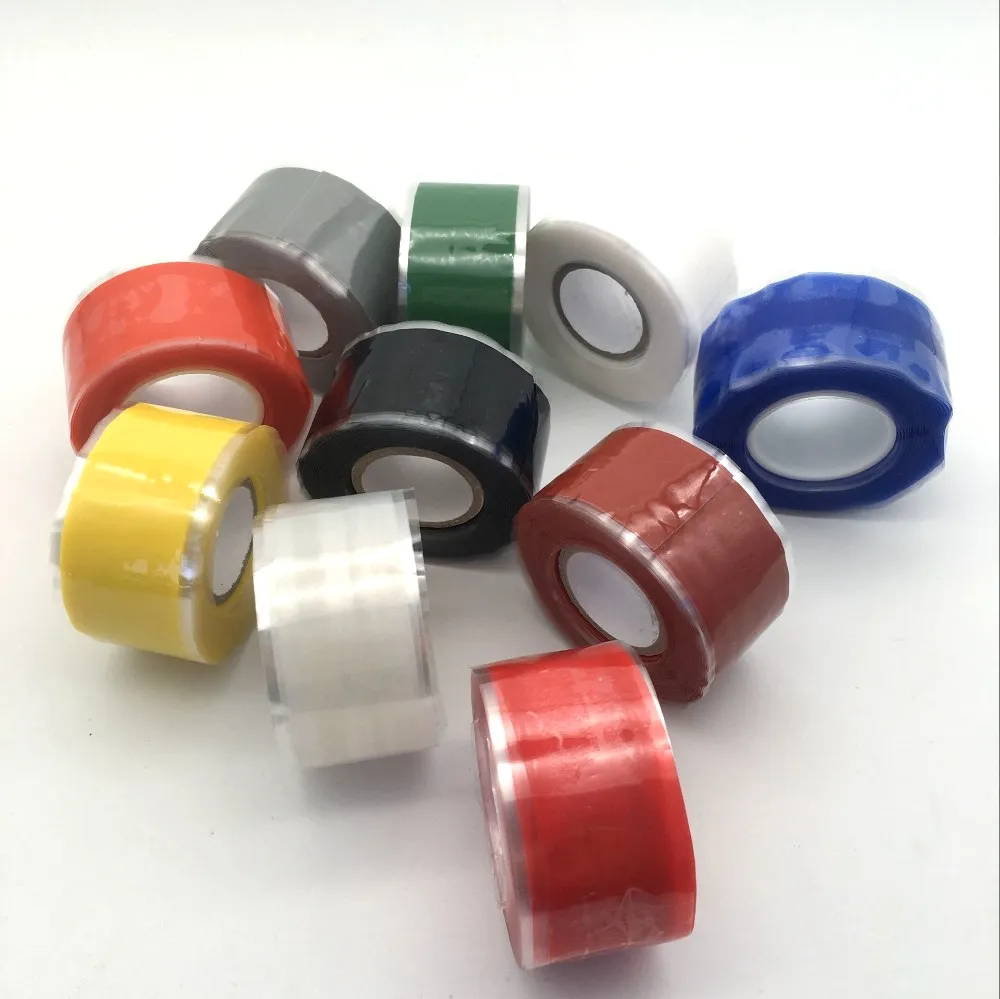 self fusing silicone tape for plumbing blue black red yellow silicon tape