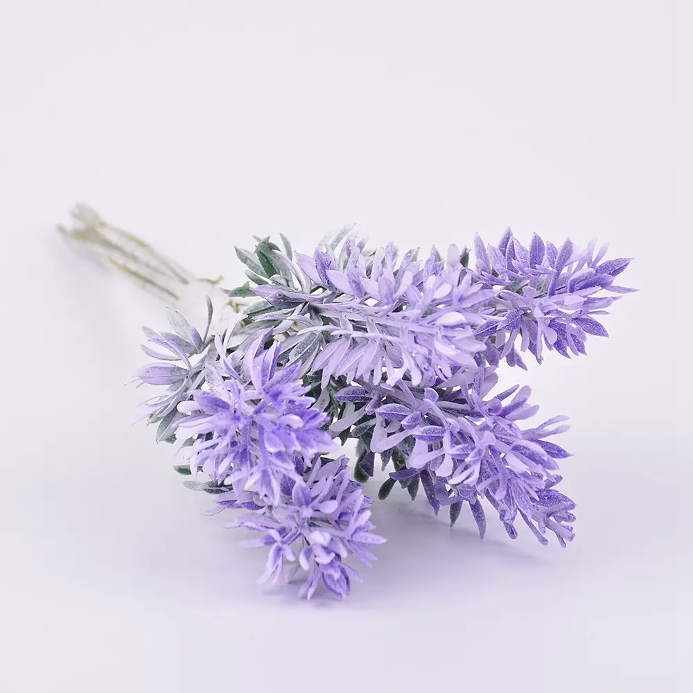 14.5cm vendita calda popolare fiori artificiali simulare mazzi lavanda fiore decorativo disposizione finta fiori di plastica