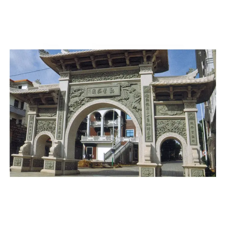 Ukiran Archway Granit Archway Rumput Batu Gerbang Pintu Masuk Desa Gate
