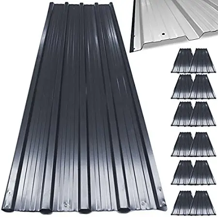 Toaks — feuille de toit en métal noir ondulé, résistante à la chaleur
