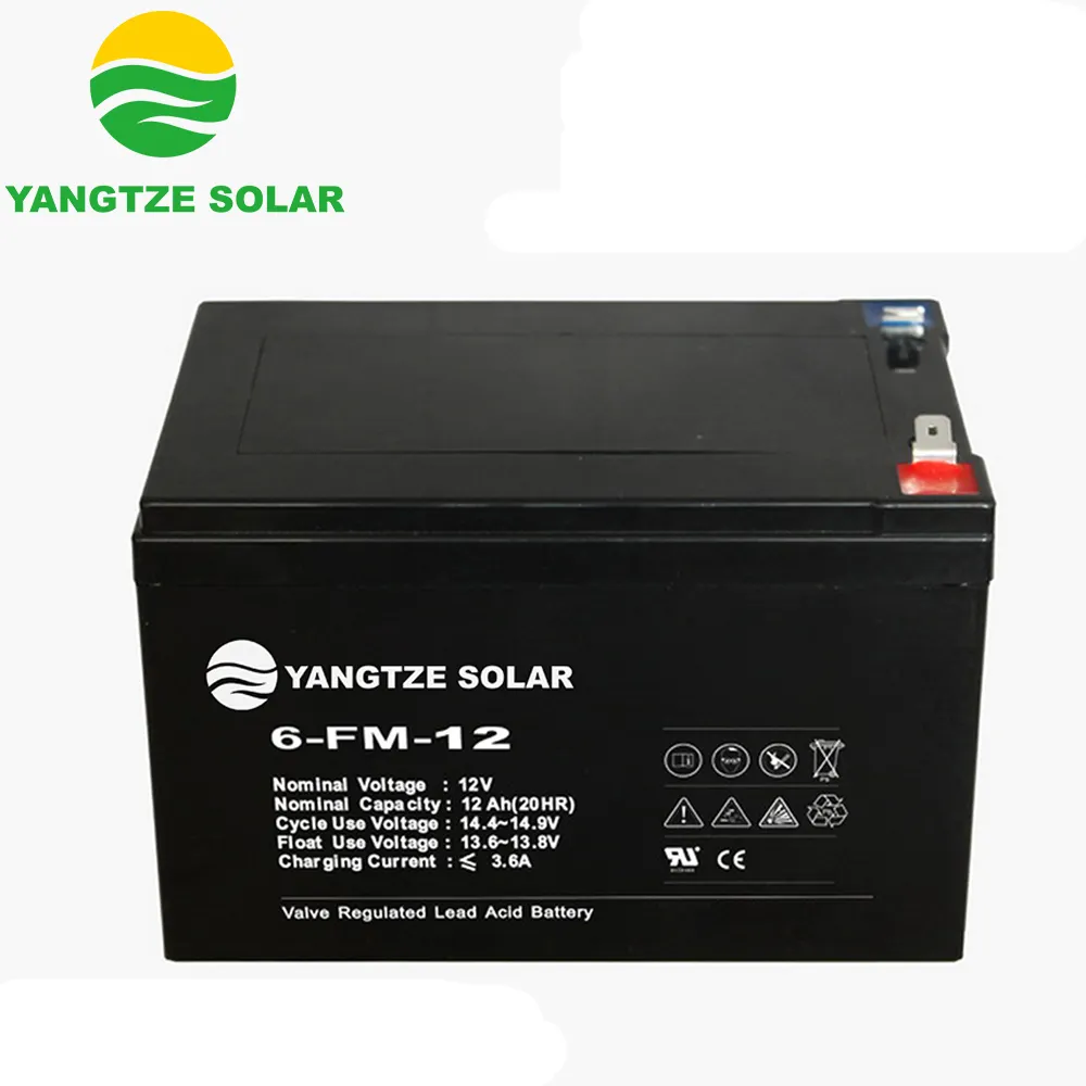 Yangtze solar vrla agm de plomo ácido 36 v 12ah batería de la bicicleta eléctrica precio en la india con 3*12 v 12 v 12ah