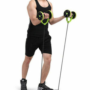 Çift <span class=keywords><strong>Ab</strong></span> tekerlek silindiri Fitness Revoflex Xtreme spor salonu karın direnç egzersiz ABS eğitmen