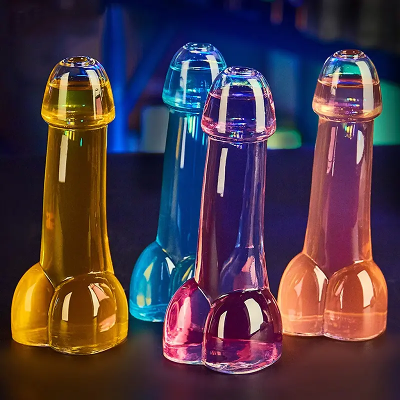 UCHOME botella de cristal creativa con forma de pene de 100ml, bar ware dick cocktail glass