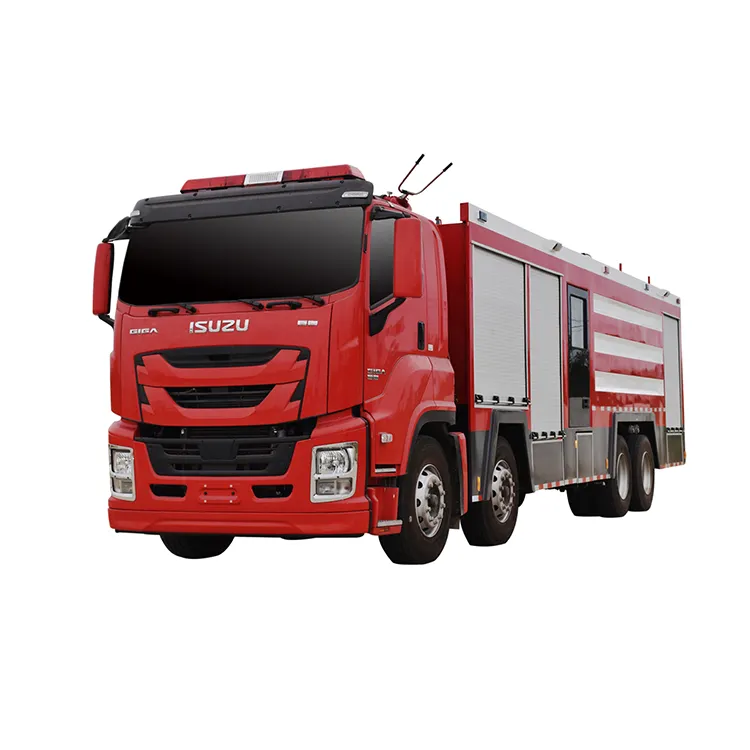 Camion de lutte contre l'incendie d'aéroport japonais Isuzu, réservoir de poudre de mousse d'eau camion de pompiers usine prix de vente direct