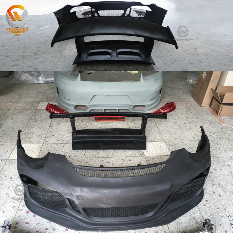 Per 04-07 Carrera 911 997 aggiornamento a 991.1 Spoiler paraurti Kit corpo in fibra di vetro