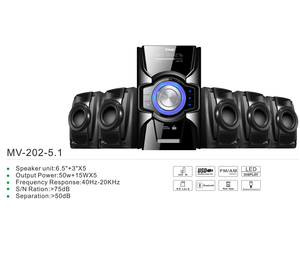 高品质TK-202-5.1 5.1家庭影院系统音响系统5.1，带BT/FM/USB/MP3/SD/遥控器 - Product Image 2
