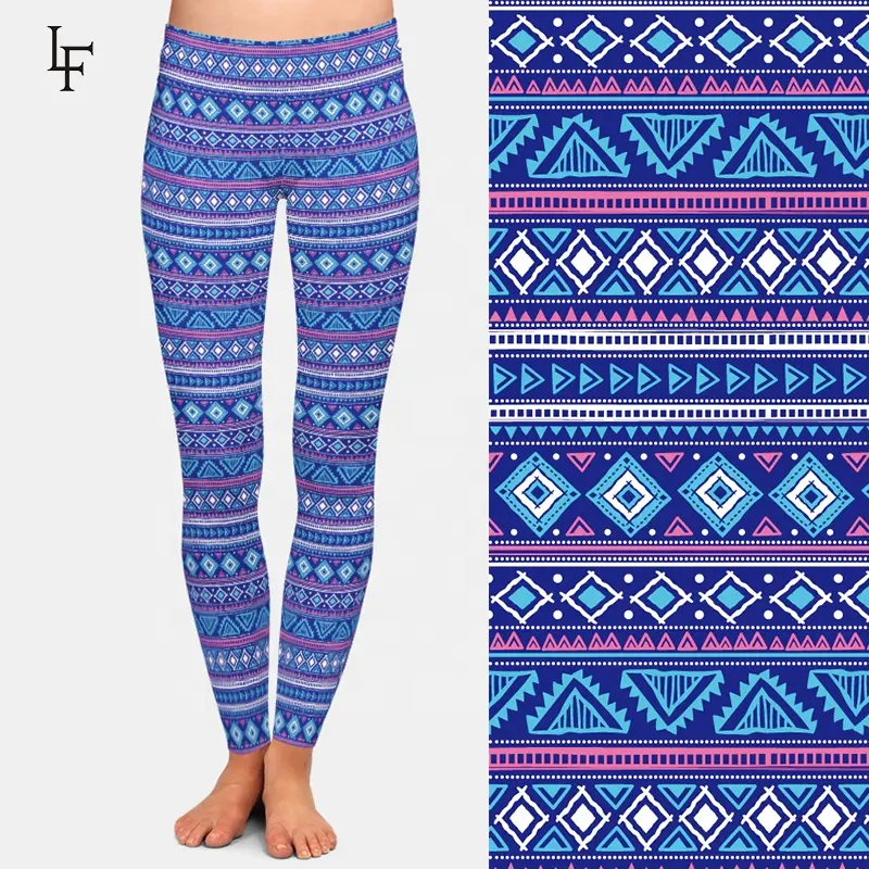 Leggings cintura alta de Azteca polainas para las mujeres pantalones de yoga doble lado cepillado de seda de leche polainas