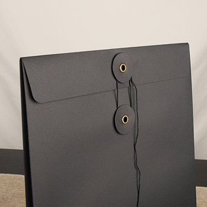 Commercio all'ingrosso Logo Personalizzato Carta Stampata Nero Stringa Cravatta Busta - Product Image 4