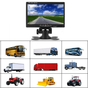Podofo, ayuda para marcha atrás de coche, cámara de visión trasera de 4 pines, 18 IR, visión nocturna, Monitor de coche de 7 "+ Cable de vídeo de 10M para RV, camión, autobús, furgoneta