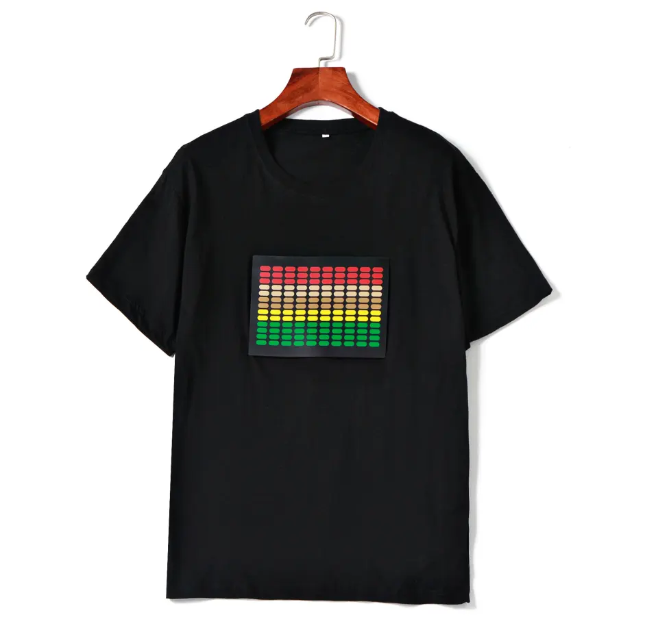 New wholesale plus size led equalizer t shirt el panel t-shirt