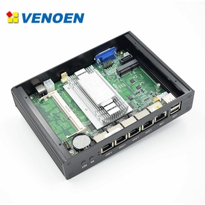 4 puertos ethernet Firewall mini pc sin ventilador J1900 win10 X86 12v computadora micro pc con 4 LAN