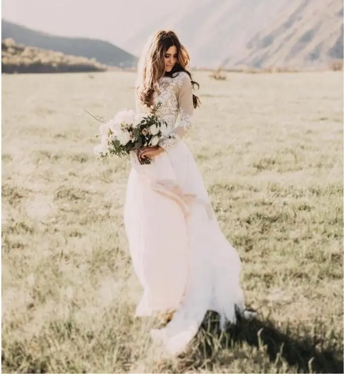 Vestido de novia de manga larga hecho a medida, musulmán, paquistaní