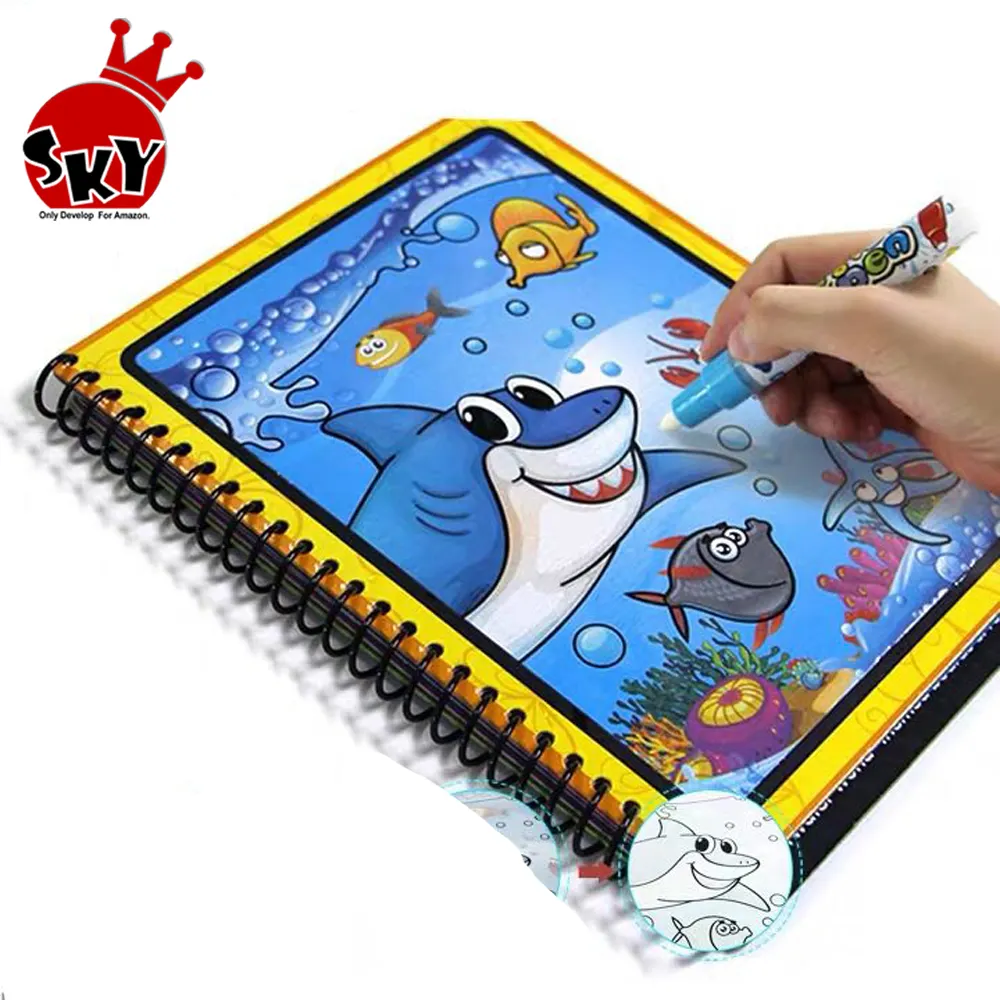 Magic Water Drawing Book Water Painting & Coloring Book With 1 Magic Pen Kids Educational Learning Toy