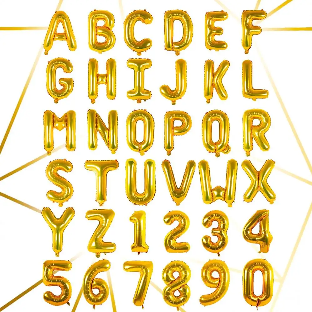 Foil Material and Birthday Use gold number letter balloon