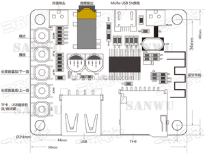 Module BLE Audio Receiver Board mit USB TF Card Slot Decoding Playback Preamp Output 5V 2.1 Wireless Stereo Music Module - Product Image 4