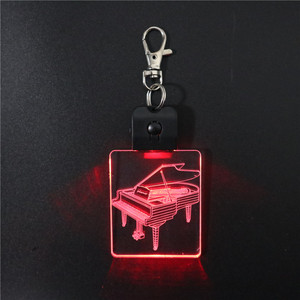 Wonderful Piano <strong>Design</strong> Illusion 3d Effect <strong>Led</strong> Keychain Laser Engraved Acrylic Glass Lamp Black Base Press Switch Lamp - Product Image 5
