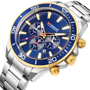 Wholesale 8309 Curren Watches for Men 3 Dials Chronograph Stainless Steel Strap Quartz Wrist Business Brand Watches - Product Image 1