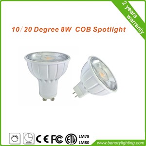 热卖8w高CRI90可调光发光二极管灯具2700K 3000K暖灯10/20度窄光束角GU10 mr16聚光灯 - Product Image 2