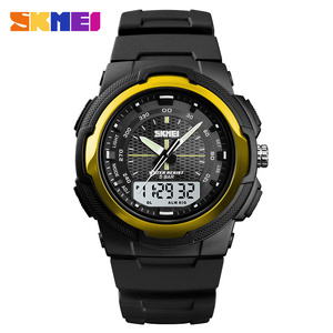 SKMEI 1454 Çift Ekran Analog Led 12/24 Saat Saat 50 m Su Geçirmez Açık Spor Saatler Dijital Elektronik Kuvars Erkekler Saatler - Product Image 3