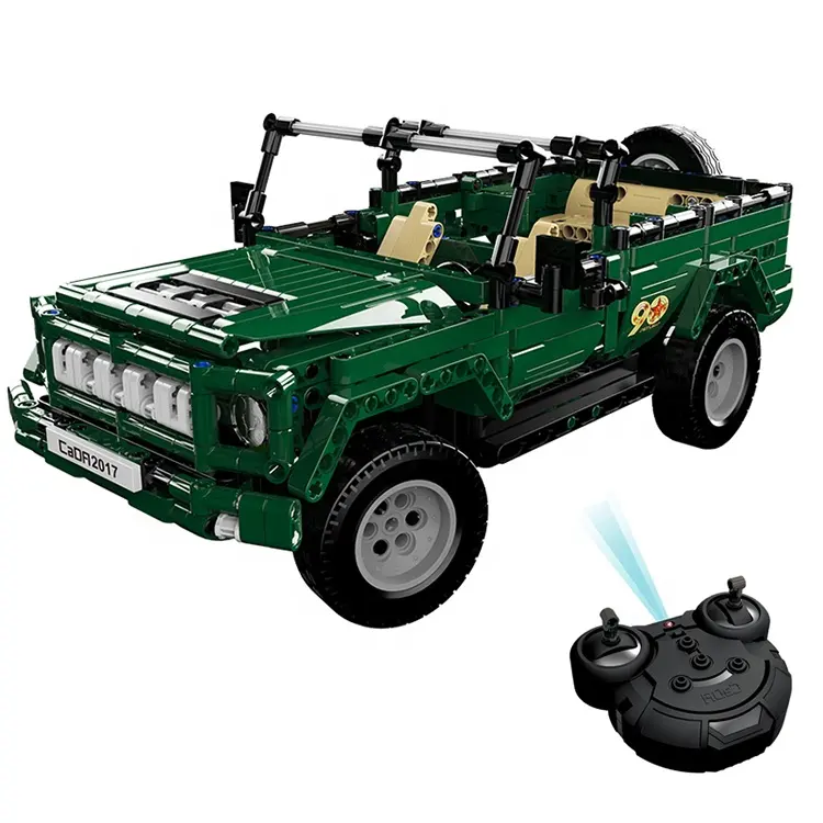 Carro de desfile militar grande, tijolo de brinquedo DIY 2.4G, carro de corrida com blocos de construção, rc (561 peças)