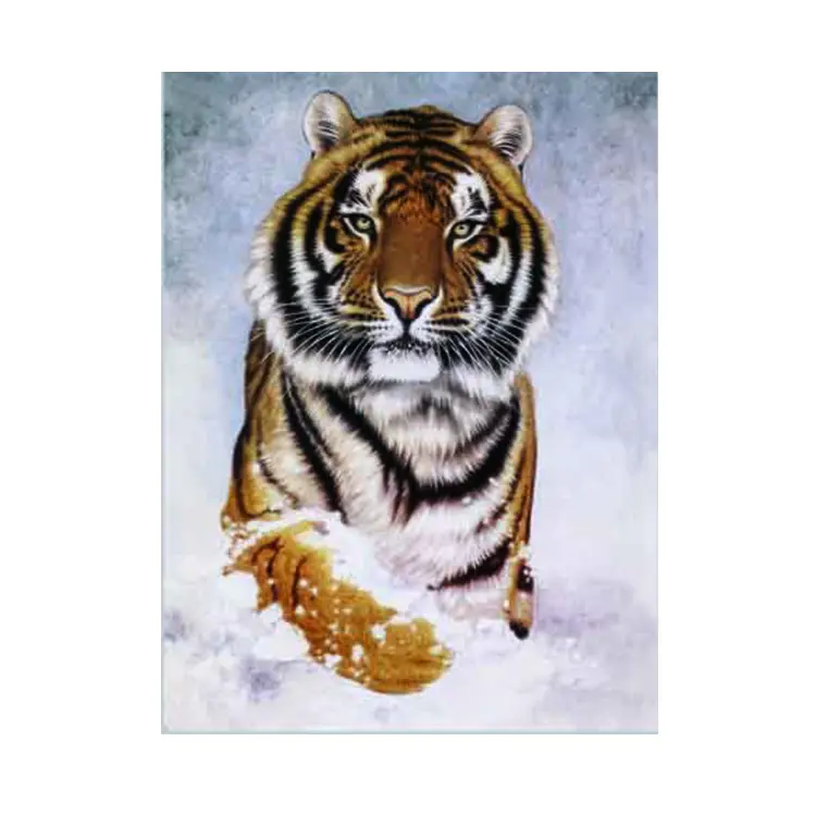 Tigre branco em branco neve cenário imagem lenticular 3d imagem