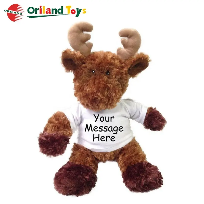 12" Personalized Stuffed Christmas Plush Moose