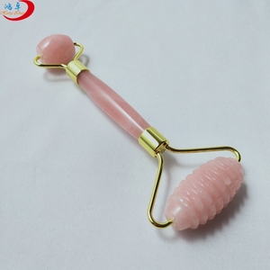 HZ Neue Produkte eingeführt Pink Crystal Facial Manual Massage gerät Jade Roller Rose mit Spike Barbed Bead für die Wiedergeburt der Haut - Product Image 6