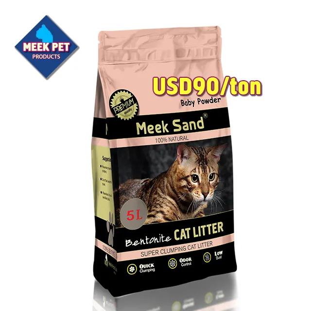 bentonite cat litter 5l or 10l package plastic bag or paper bag