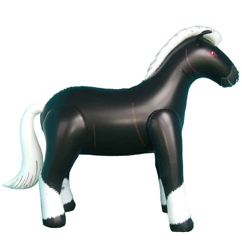 Precio de fábrica gigante PVC negro inflable caballo modelo Animal de granja