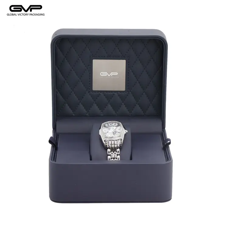Top sale high quality blue leather watch box