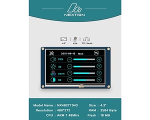 4.3&quot; Nextion NX4827T043 HMI Intelligent Smart USART <strong>UART</strong> Serial Touch Screen TFT LCD Module Display Panel for <strong>Arduino</strong> Itead