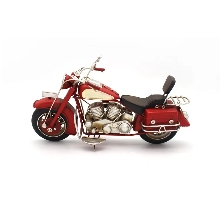Vendita calda ruote in lega di ferro moto trasporto vintage moto rossa