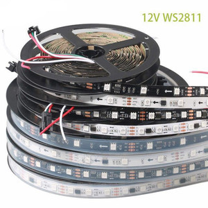 Dc12v <span class=keywords><strong>5m</strong></span> ws2811 הוביל פיקסל רצועת פיקסל אור <span class=keywords><strong>Rgb</strong></span> צבע מלא 5050 הוביל סרט רצועה גמישה דיגיטלית נמען רצועת 1