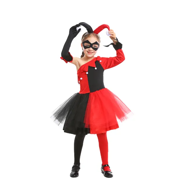 Bambino ragazze carino pagliaccio Costume bambini circo vestito operato vestito Cosplay Masquerade costumi di Halloween femminile Alice Clown