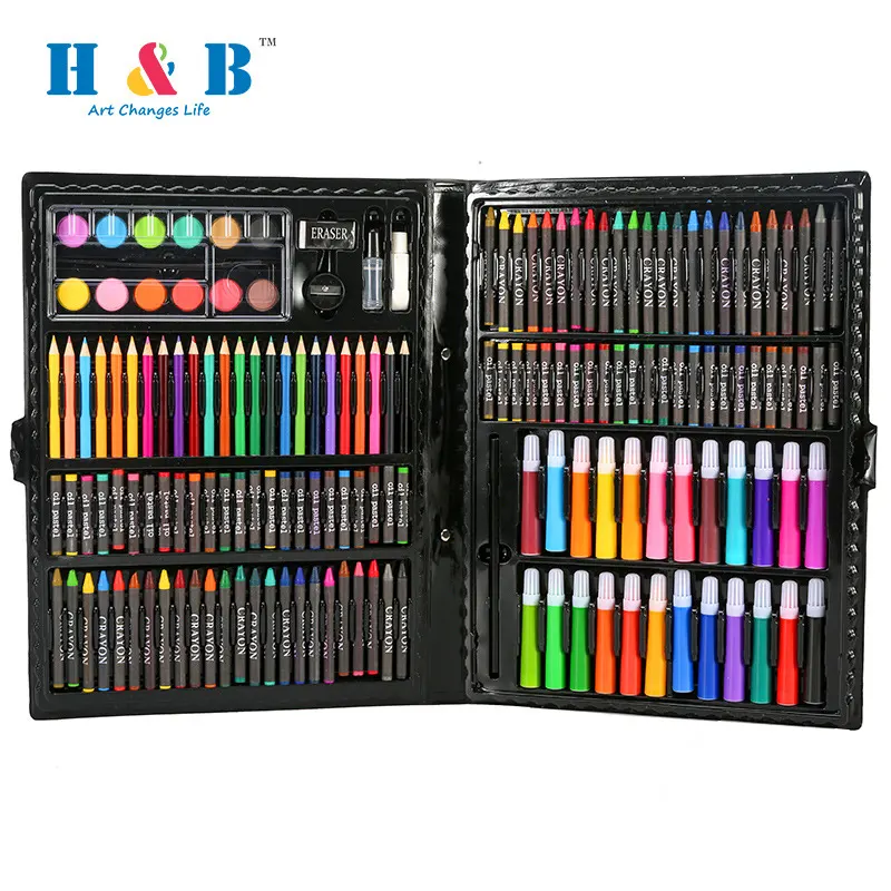 168 pcs crianças desenho kit presente pintura conjunto de arte