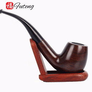 Pipe à fumer en bois d'ébène avec Logo de vente en gros, tuyau en bois filtrant noir de 9mm fait à la main pour fumer - Product Image 1