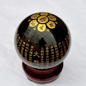 Fengshui Dekoratif K9 Cam Küre Siyah 80mm Kristal Top - Product Image 6