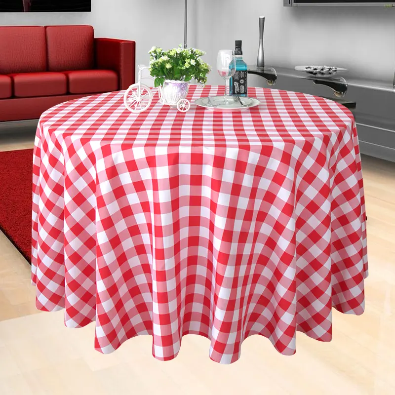 Mantel de poliéster a cuadros, cubierta de mesa para restaurante, color blanco y negro, verde/gris/rojo, fabricante de ropa de mesa