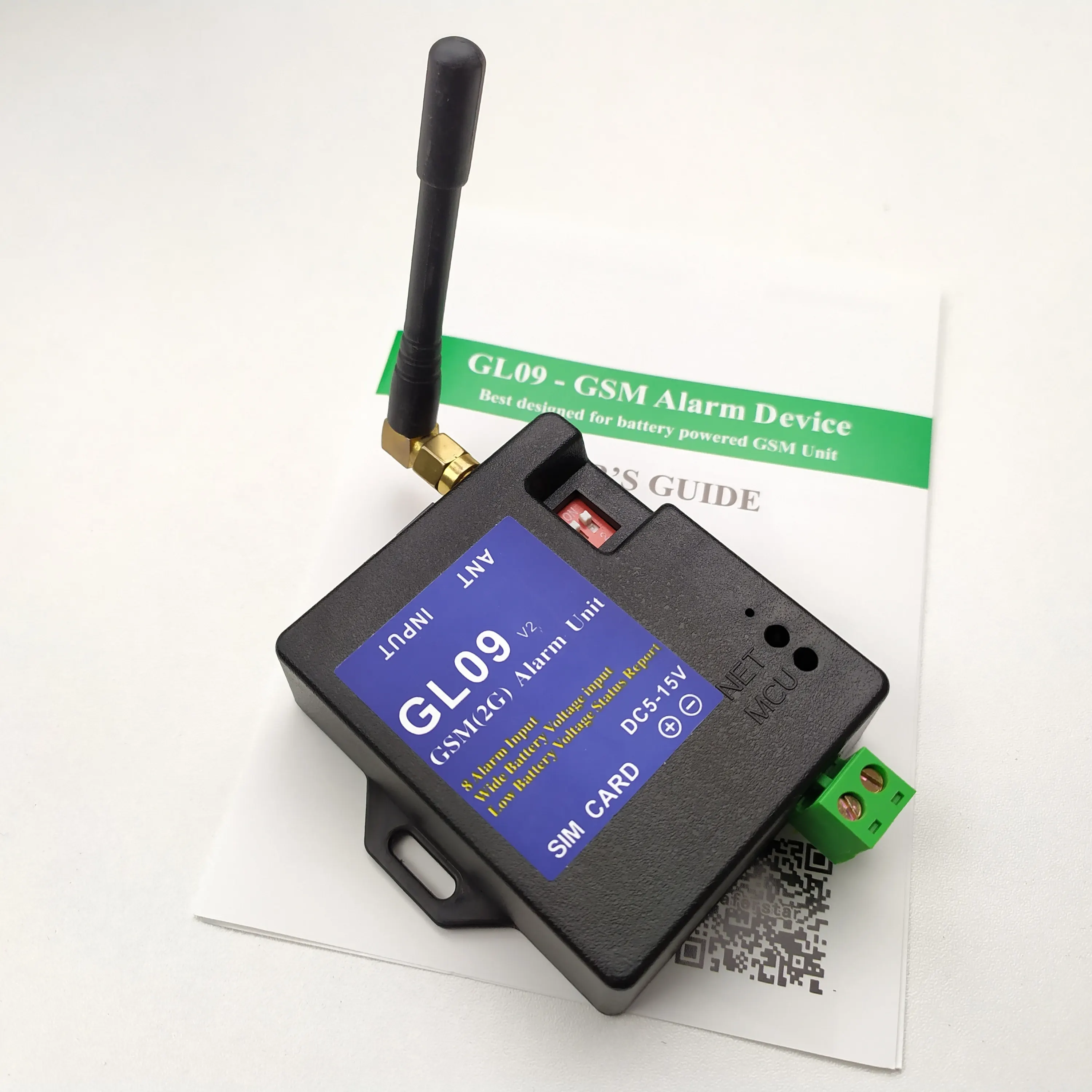 HUOBEI 3G versión GL09 inalámbrica GSM llamada de teléfono o SMS sistema de alarma para agua de fuego alarma de temperatura