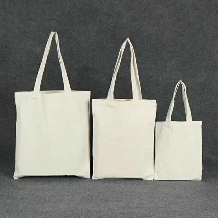 Tote bag riutilizzabile in tela di cotone stampato logo personalizzato vuoto naturale all'ingrosso shopping in magazzino