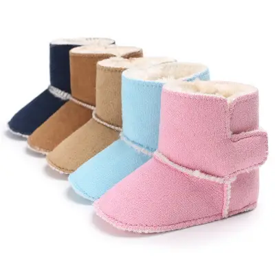 Hao Baby-botas de nieve cálidas de terciopelo para niños y niñas de 0 a 1 años, zapatos de fondo suave, para primavera y otoño