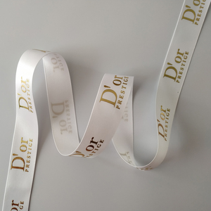 自定义金箔印花 3d标志礼品聚酯缎带