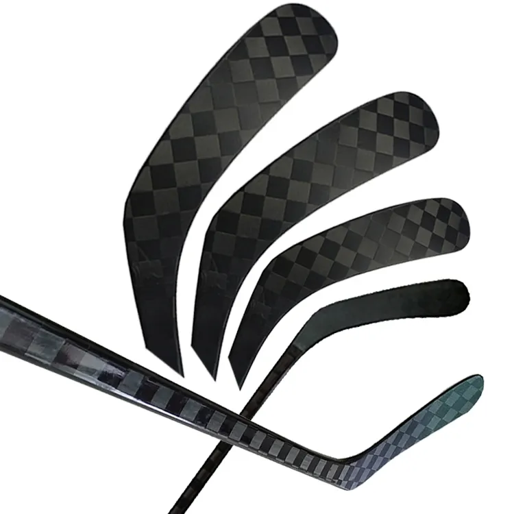 Palo de hockey sobre hielo para personas mayores, fibra de carbono, en blanco, negro