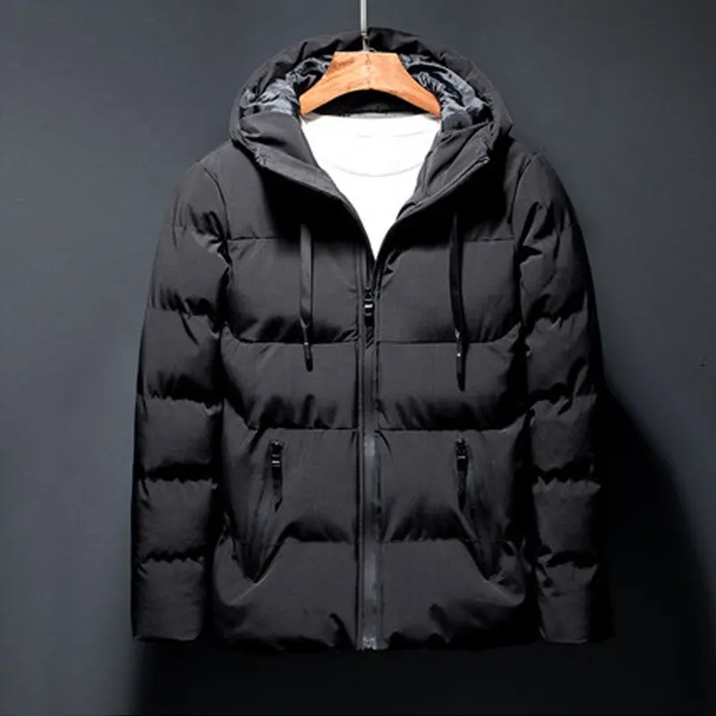 Lgpinghu — manteau à capuche noir épais pour hommes, en coton Polyester, à la mode, usine chinoise OEM, personnalisé, hiver, 2019