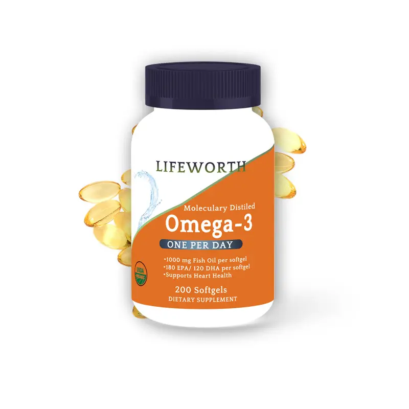 Lifeworth omega 3-6-9 olio di pesce integratore omega-3 capsula